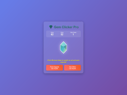Gem Clicker Pro Game