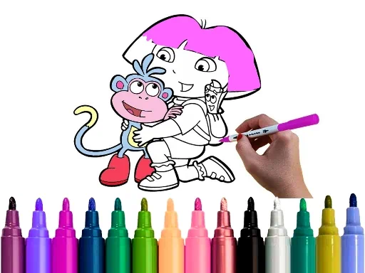 Dora Coloring Fun Time Game
