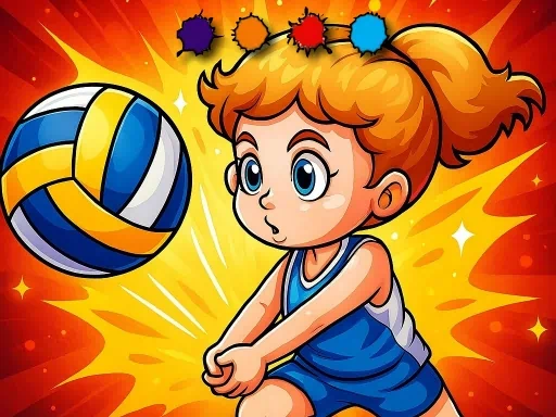 Volleyball Fun Coloring Game